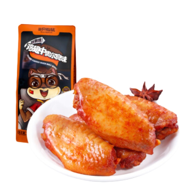 三只松鼠蜜烤小鸡腿 咖喱鸡翅尖 奥尔良鸡翅中组合各一 388g/3袋 鸡肉零食休闲小吃熟食