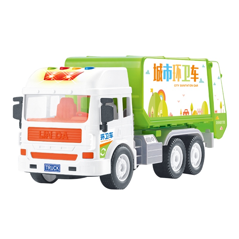 林达-会讲故事的城市服务车-环卫车8030-7运输工程车儿童玩具车惯性男孩益智