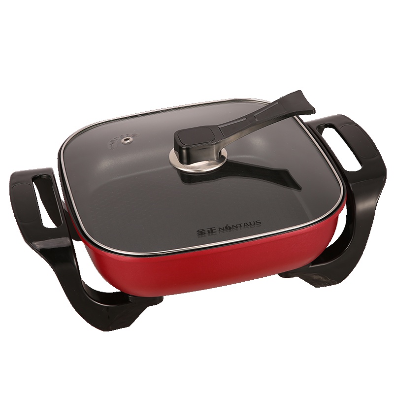 金正(NINTAUS) JZH-303A 电火锅5L 韩式火锅加厚不粘锅 多功能电热锅 支持自动断电 煎炸多用锅 带蒸片