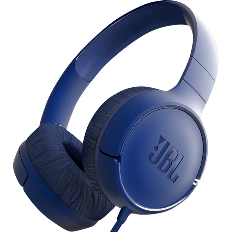 JBL TUNE 500 头戴式有线耳机耳麦 运动耳机+游戏耳机 石墨蓝