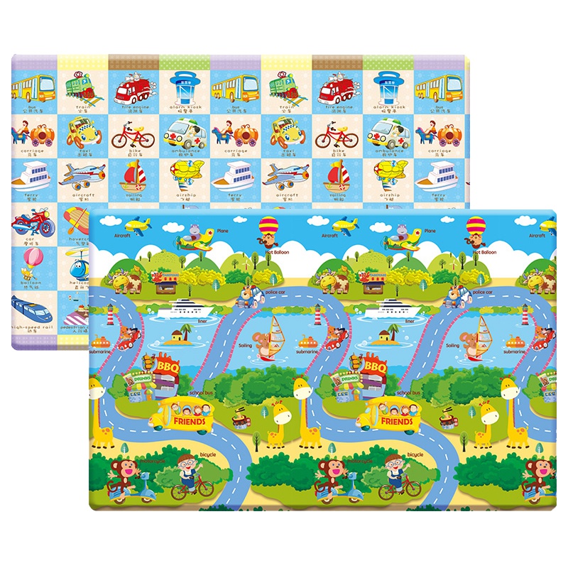 林点PVC树脂儿童爬行垫 婴幼儿宝宝爬爬垫加厚环保大地垫进口品质 汽车乐园 大号 2300*1400*16