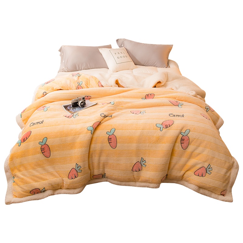 北极绒(Bejirog)秋冬季双层加厚羊羔绒被套毛毯保暖多功能雪花绒毯子 沙发毯空毯午睡毯