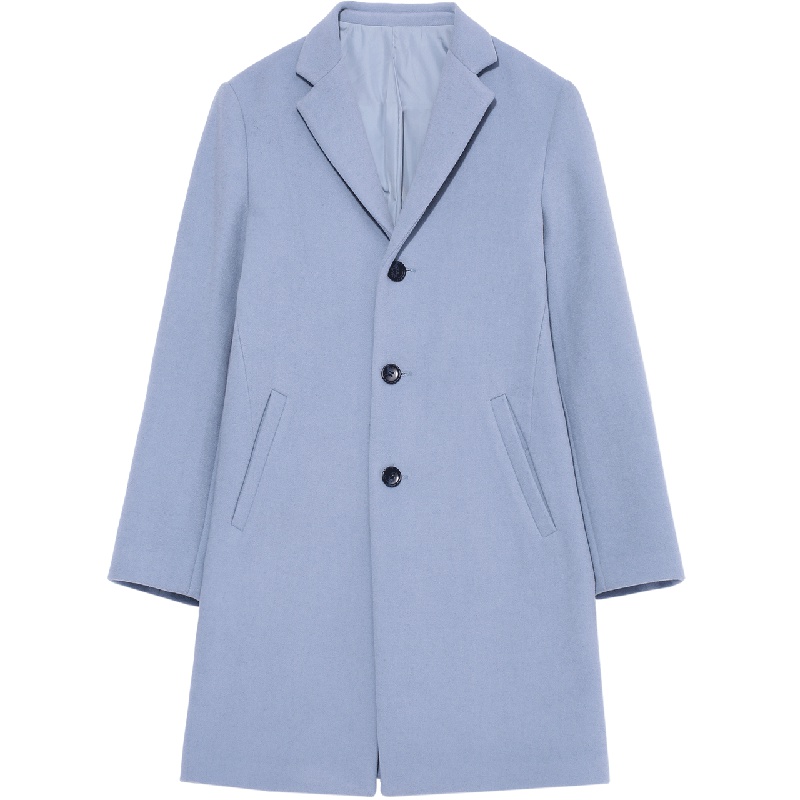 马克华菲男装冬新款清新简约羊毛呢大衣中长款外套