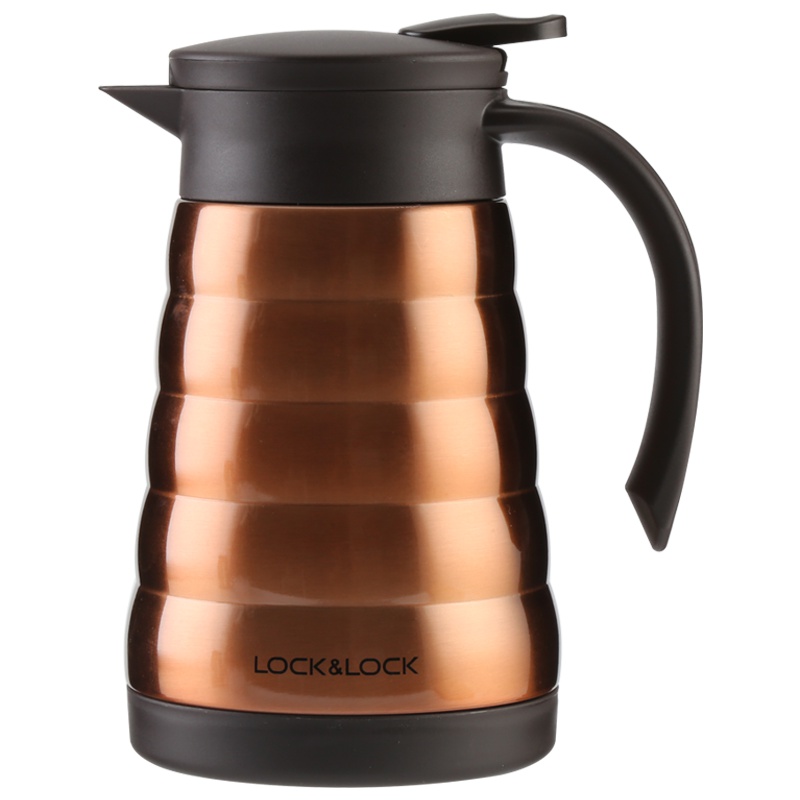 乐扣乐扣(lock&lock)美塔真空304不锈钢保温咖啡壶保温壶 LHC1442BRN-OCH 棕色800ml