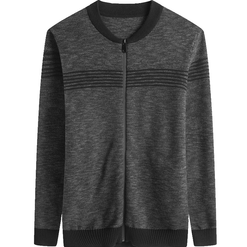 北极绒男士针织开衫韩版男士圆领毛衣针织衫青年开衫衣服