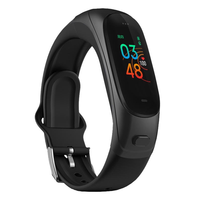 菲若普智能手环V08pro运动计步心率监测蓝牙音乐耳机二合一接听电话苹果vivo小米华为通用