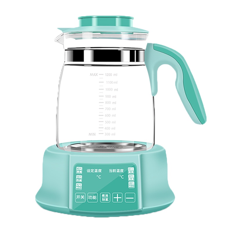 Spedu 恒温调奶器玻璃水壶婴儿热奶器自动冲奶器泡奶粉机恒温水壶多功能版淡雅粉1200ml