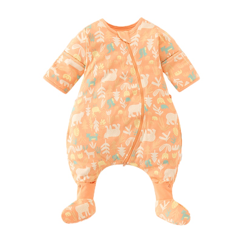 米乐鱼 宝宝睡袋夏季可拆袖款纯棉纱布婴儿防踢被中大儿童被子四季通用