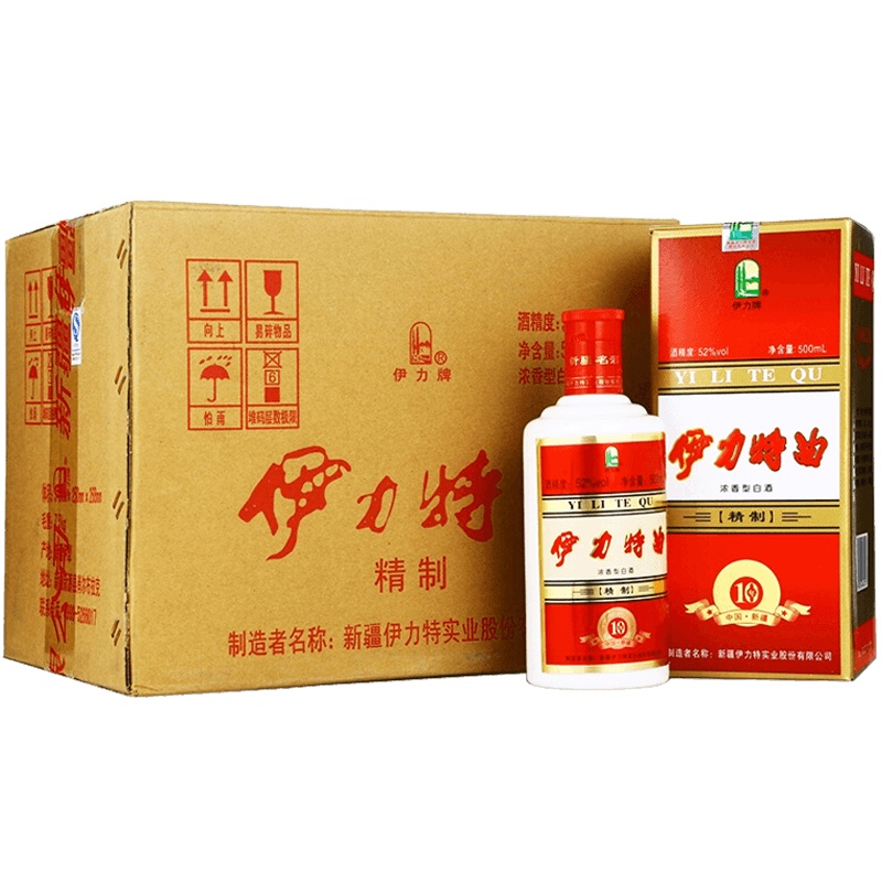 伊力特 52度伊力特曲精制500ml*6瓶 整箱装 浓香型
