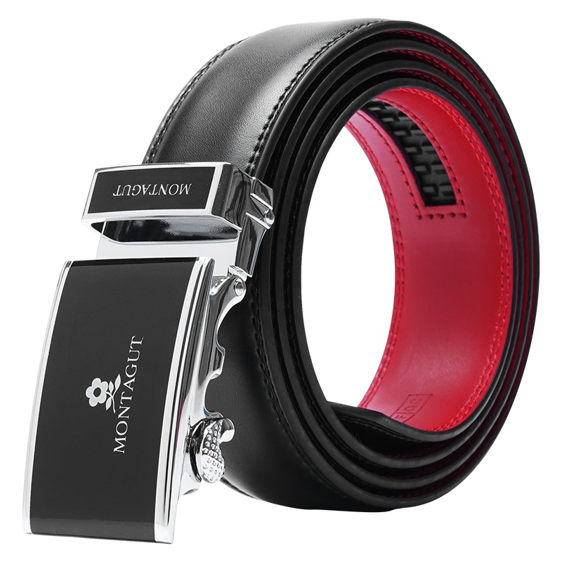 梦特娇皮带男自动扣男士真皮腰带时尚百搭商务休闲青年遗失裤腰带