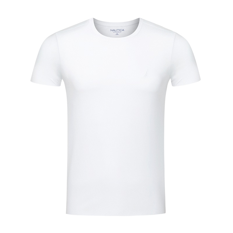 诺帝卡/Nautica男士80支莫代尔网眼干爽圆领随型裁上衣