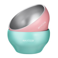 美厨(maxcook)304不锈钢碗 汤碗饭碗面碗双层隔热 家用彩色双色碗12CM(2只装)MCWA988