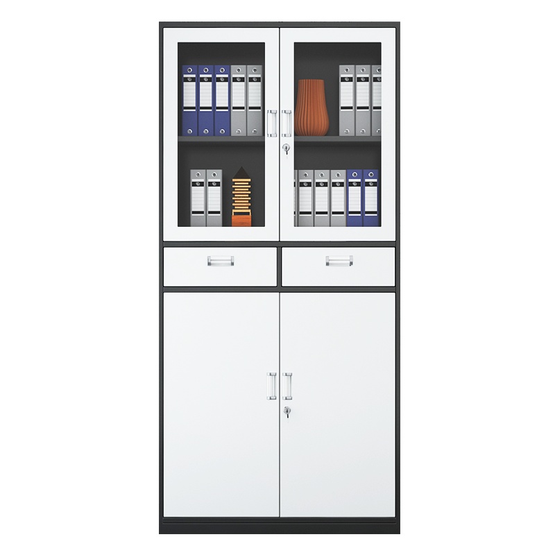 苏美特文件柜办公柜钢制铁皮柜资料柜财务档案柜凭证柜灰白中二斗