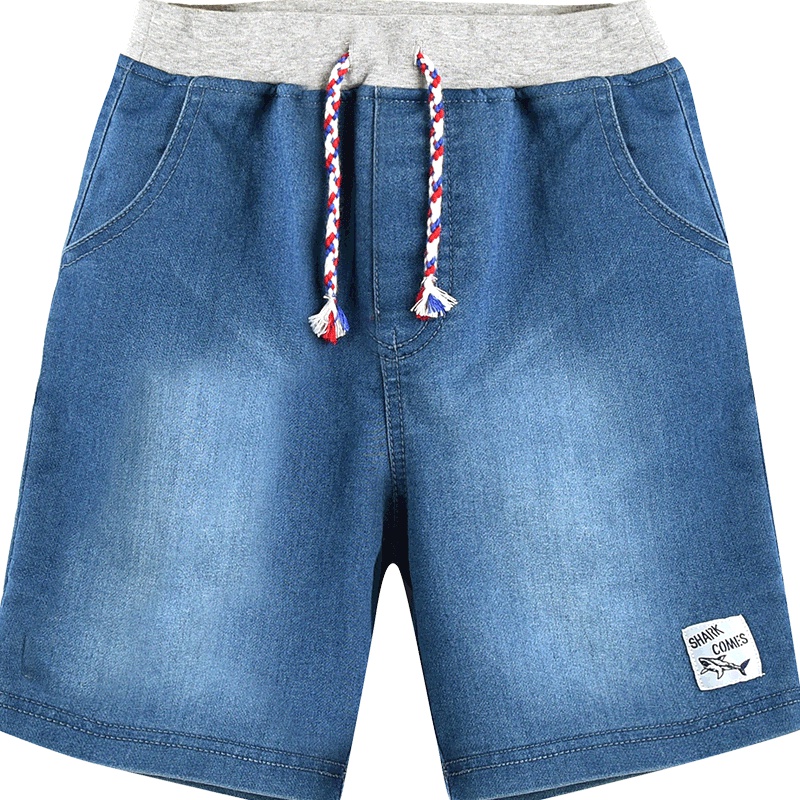 铅笔俱乐部童装2019夏装新款男童牛仔裤中大童牛仔短裤儿童裤子潮