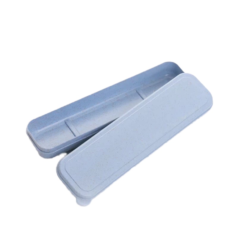 便携餐具盒成人大号便携式餐具空盒子外出学生装勺子收纳盒筷子盒D3|装20cm餐具蓝色