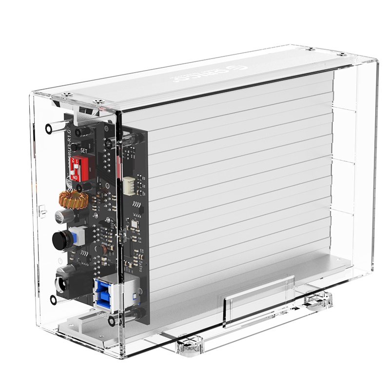 Orico/奥睿科 3.5寸双盘阵列盒USB3.0透明支架式移动硬盘盒台式机笔记本电脑通用外置固态SSD机械硬盘读取盒