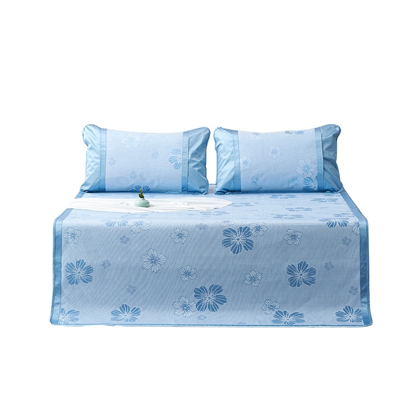 红豆家纺 夏季冰丝凉席三件套可水洗折叠1.5米1.8m床单床笠款1.2空调软席子