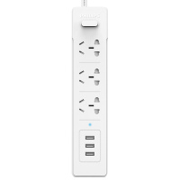 飞利浦(PHILIPS)USB插座 3USB2.4A+3位1.8米插座 儿童保护门 插排插线板 SPS2312K/93