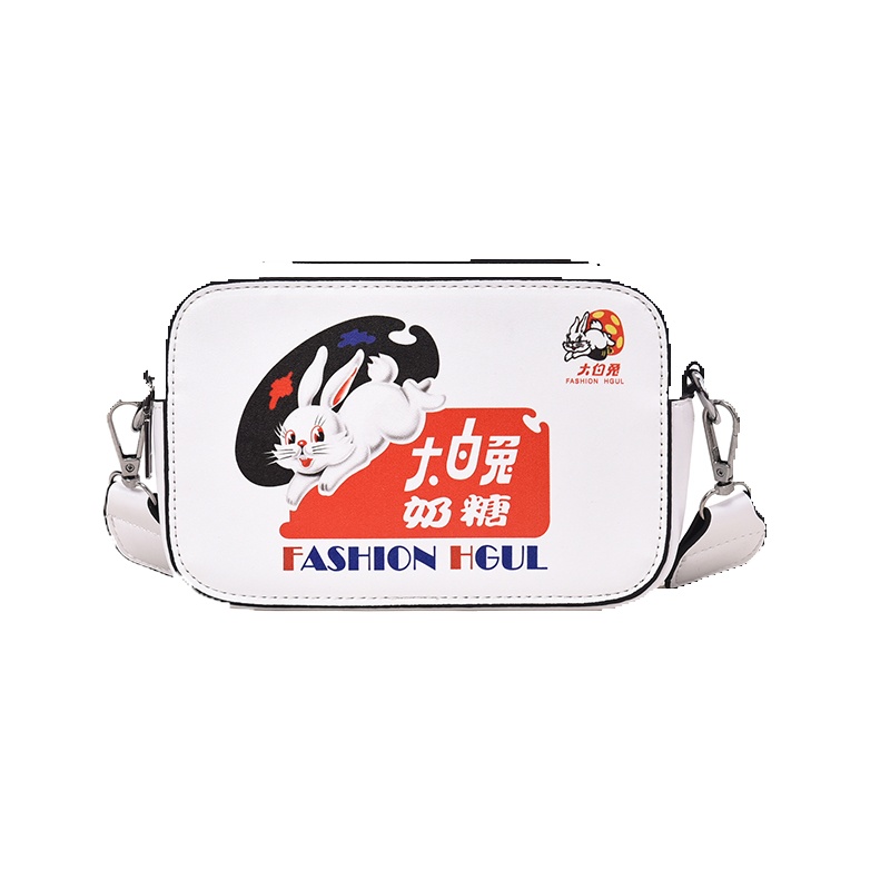 可爱网红小包包女韩版新款个性搞怪旺仔大白兔卡通单肩斜挎小方包-(50件起售)