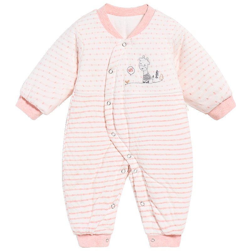 童泰TONGTAI秋冬婴儿衣服纯棉偏开哈衣1-18个月宝宝棉衣爬服婴幼儿通用80cm