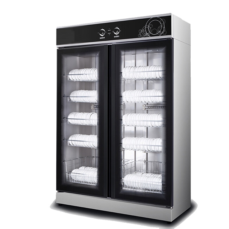 飞天鼠 商用消毒柜中温消毒碗柜厨房酒店饭堂中低温臭氧双门900L展示式