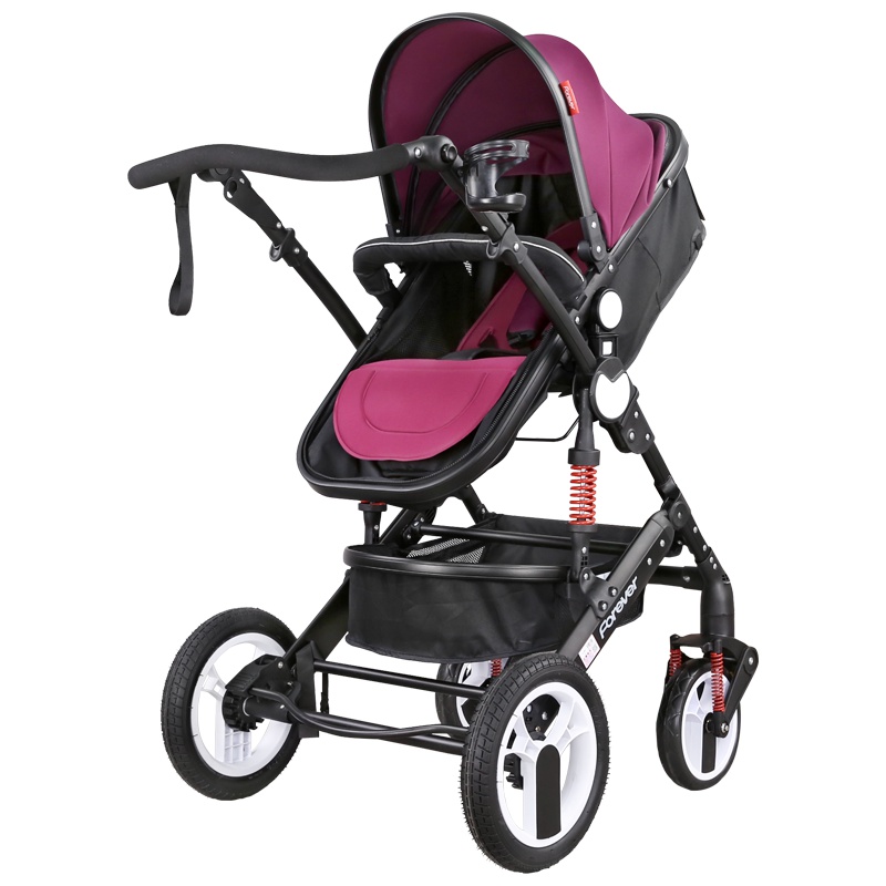 永久高景观婴儿推车前后避震儿童宝宝手推车可躺可坐双向推行折叠