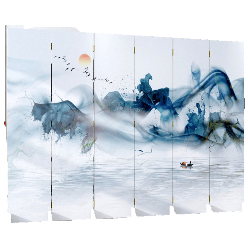 中式屏风卧室遮挡家用装饰隔断墙客厅办公室折叠移动双面折屏安心抵