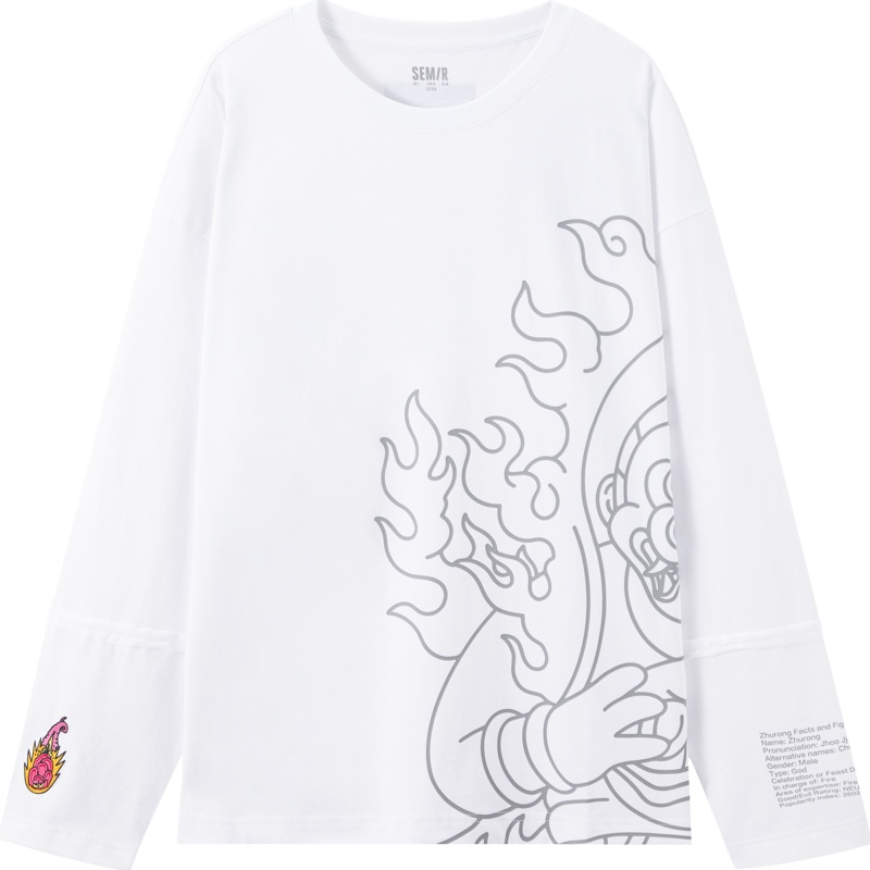 【满198减100预估价：61】森马国潮T恤男新年刺绣长袖上衣男生潮流2021春季