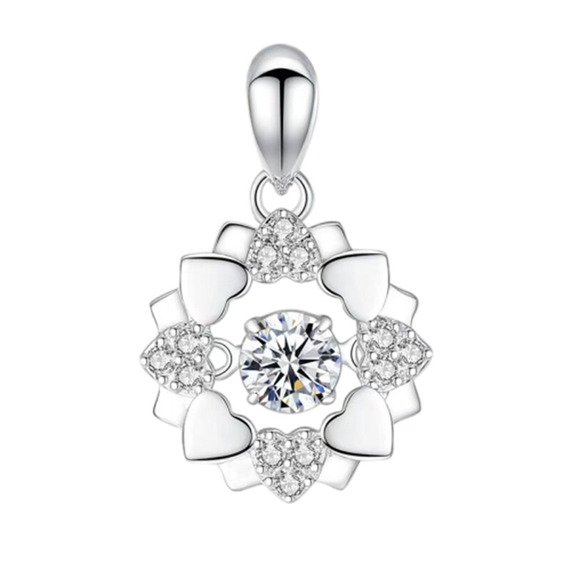 帛兰梓韵 S925纯银项链女ins冷淡风跳动的心雪花吊坠锁骨链时尚百搭银饰品生日礼物送女朋友