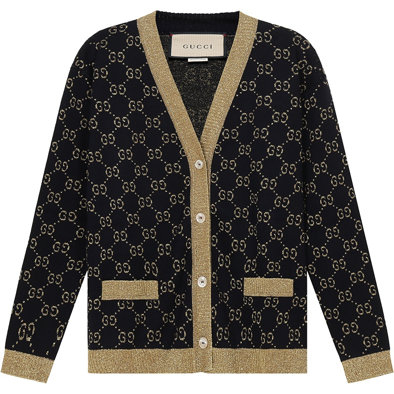 古驰 GUCCI 女士棉/混纺V领长袖针织衫开衫529193 X9W83