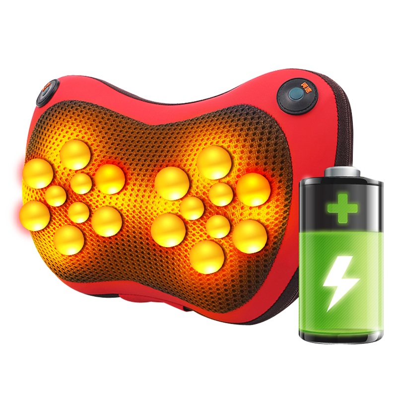 安尚一键启动双开关双键家车两用多功能3D揉捏按摩枕车家两用温感热敷按摩器颈部腰背肩部全身车载按摩一键快速启动全身可按按摩