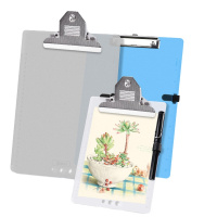 创易 A4写字板夹板学生多功能文件夹透明写字垫板夹子办公文具 CY0261 5件装