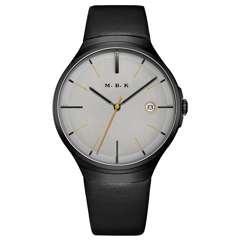 M.B.K欧美品牌男士手表橡胶表带全自动机械表 男表时尚潮流男士防水表单日历简约商务款1010