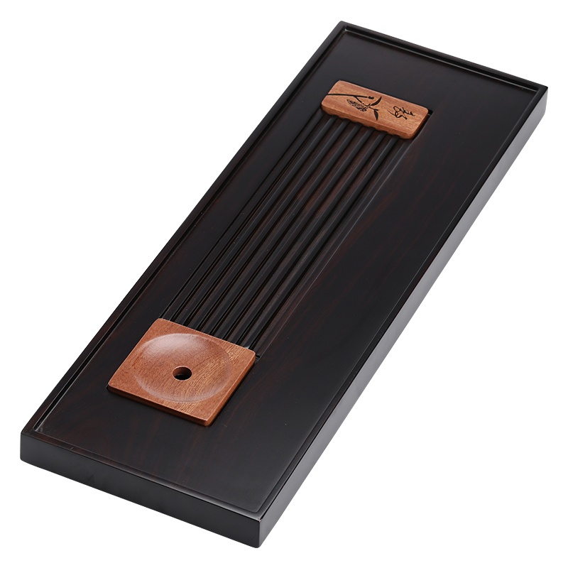 苏氏陶瓷 SUSHI CERAMICS 整块黑檀木茶盘 听禅可干泡可排水功夫泡茶台茶托60*20.7cm
