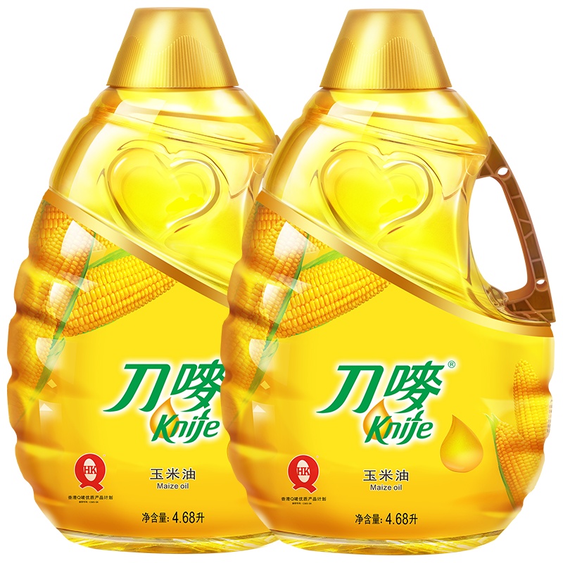 刀唛玉米油4.68L*2瓶食用油非转基因烘焙玉米胚芽植物油