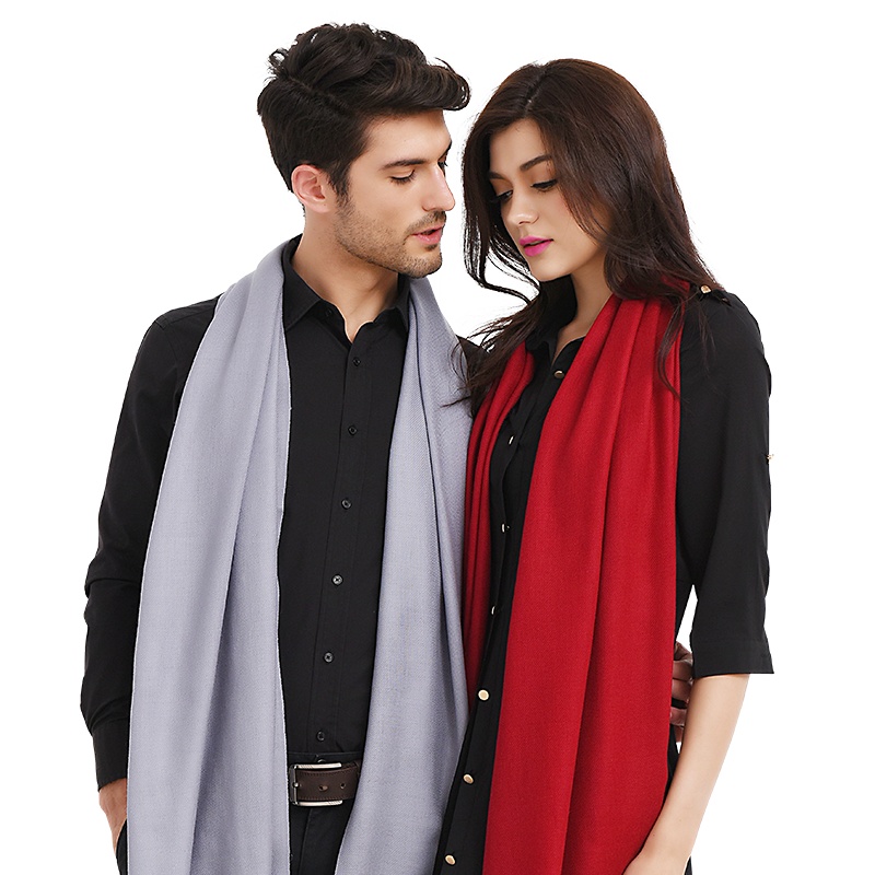 恒源祥羊毛围巾100%羊毛柔软舒适长款围巾男女情侣款围巾礼盒装