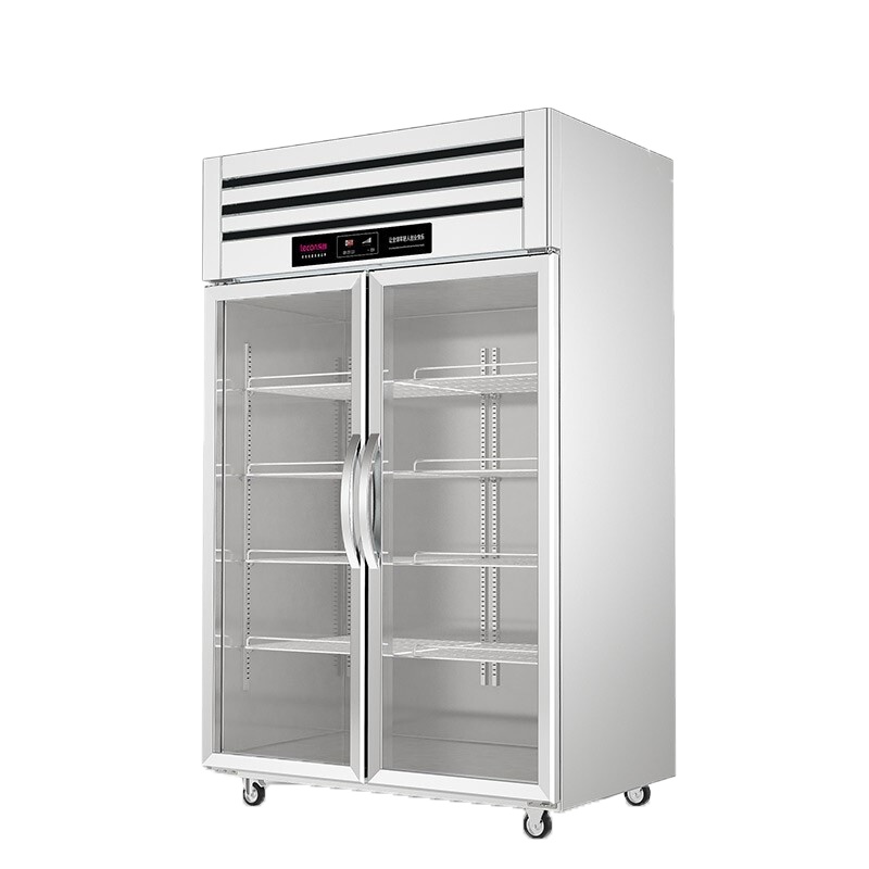乐创(lecon)商用双门展示柜 立式保鲜陈列柜960L工程豪华款全冷藏 LC-J-CLB96