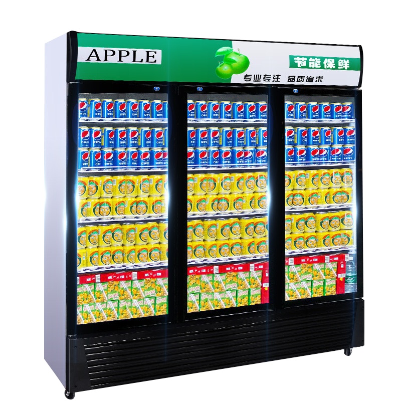 乐创(lecon)冷藏展示柜冰柜三门商用冰箱饮料柜冷柜直冷