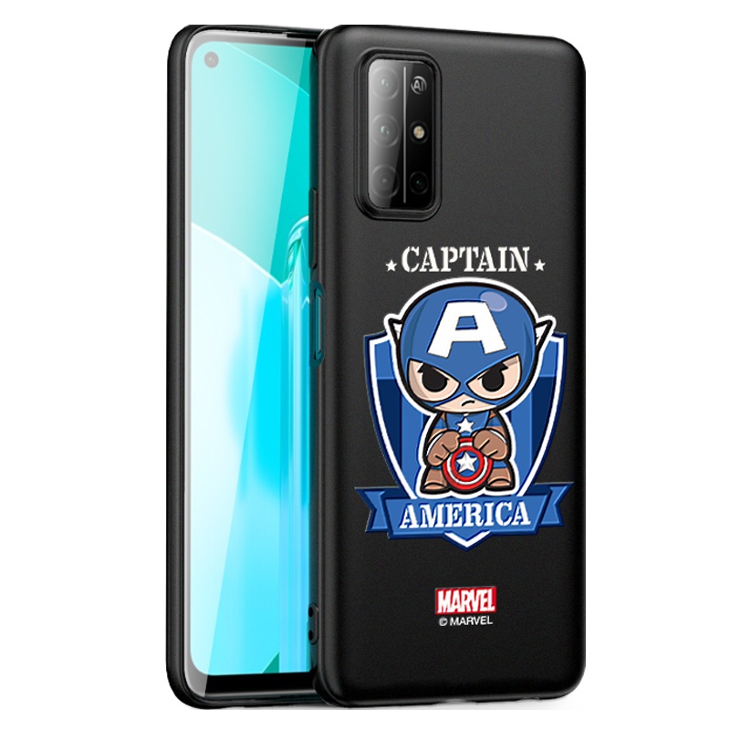 ESCASE 荣耀30s手机壳 硅胶防摔保护套全包软壳 浮雕磨砂男女款 个性潮牌可爱 复联漫威正版 美国队长