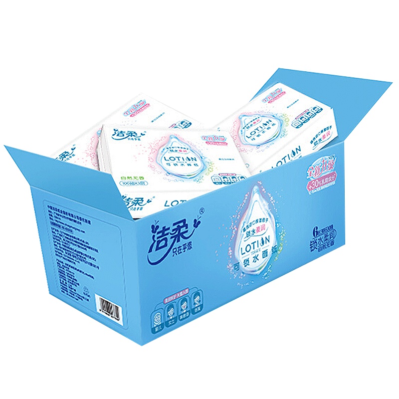 洁柔(C&S)婴儿抽纸 Lotion系列 三层100抽*6包 抽取式纸巾面纸餐巾纸卫生纸(整箱)