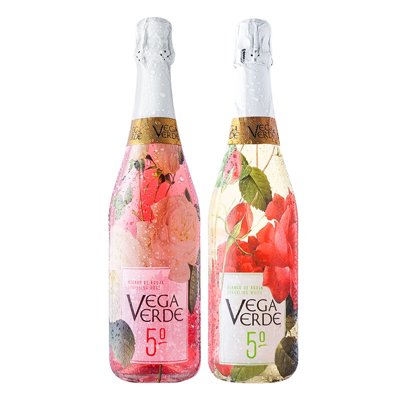 西班牙原瓶进口起泡酒 爱之湾(ANDIMAR)花酿绿谷气泡甜酒起泡葡萄酒750ml*2 浪漫组合装