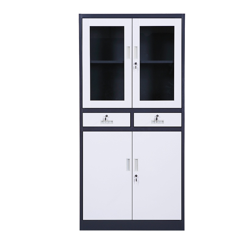 苏美特文件柜拆装办公柜钢制铁皮柜资料柜档案柜储物柜灰白中二斗文件柜加厚款