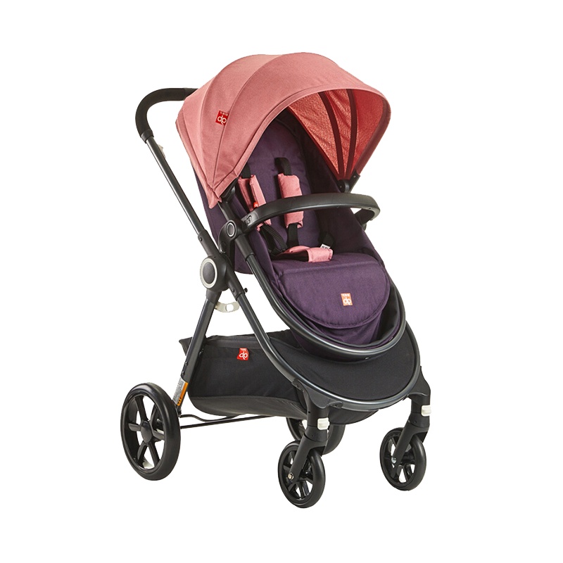 gb好孩子 婴儿车 婴儿推车 高景观 轻便折叠 可坐可躺 双向推行 避震 紫粉