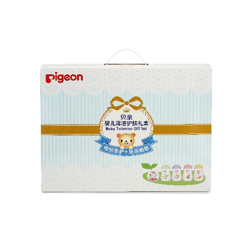 贝亲(Pigeon)婴儿清洁护肤用品5件套 IA119 宝宝沐浴洗护套装 洗护礼盒