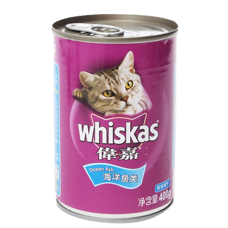 伟嘉 宠物猫粮猫湿粮 泰国进口猫罐头 海洋鱼味400g*6罐