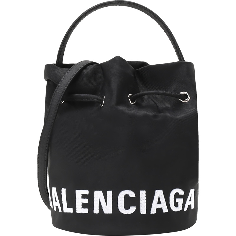 BALENCIAGA 巴黎世家 女士Wheel系列织物手提单肩斜挎包抽绳水桶包 619458 H854N