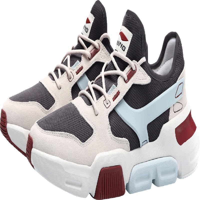 李宁 运动时尚系列 男款运动休闲鞋AGCP183轻便老爹鞋