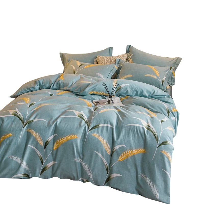 恒源祥全棉磨毛四件套纯棉加厚2.0m双人床上用品秋冬简约床单被套