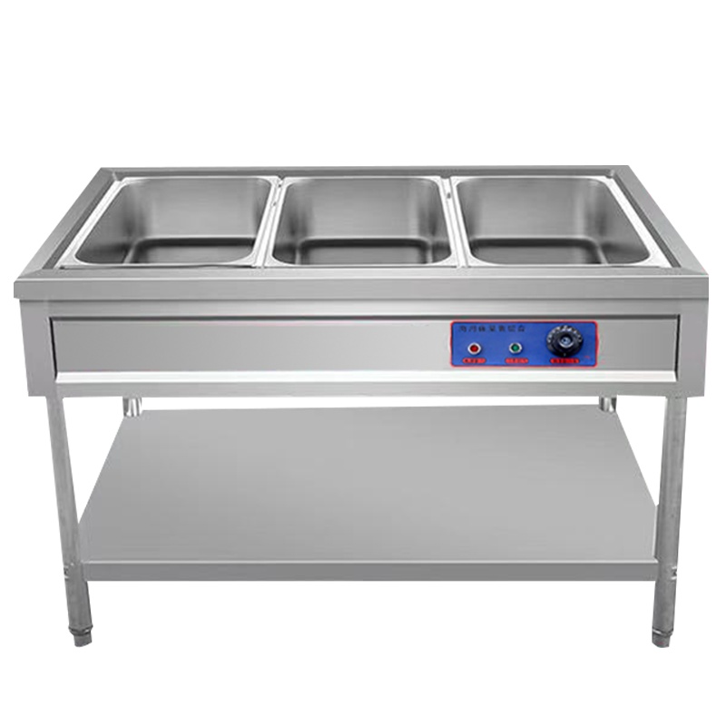 Masain/满森 商用不锈钢电热快餐保温台食堂打菜汤池餐车台式加热1.2米售饭台