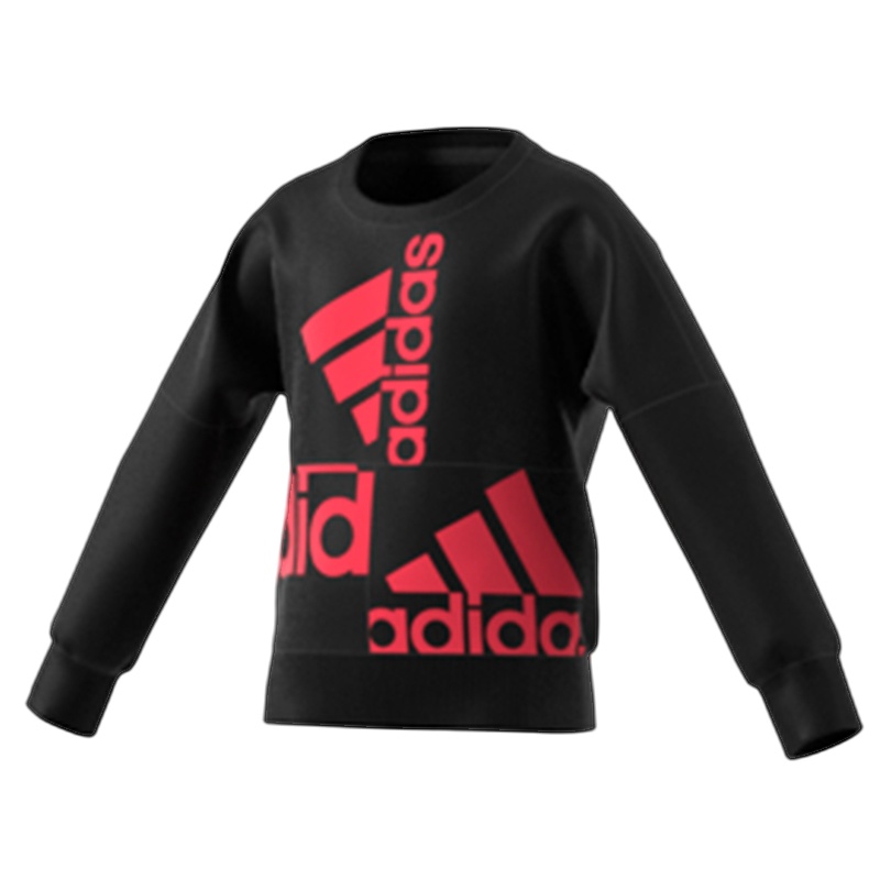 阿迪达斯童装女童2020新款小童圆领儿童运动套头卫衣FM9719